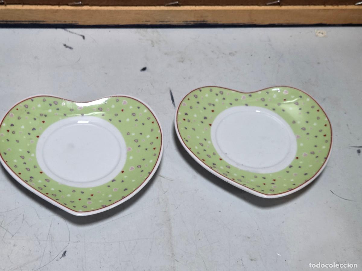 Vintage: 2 peque&ntilde;os platos corazon - Foto 2