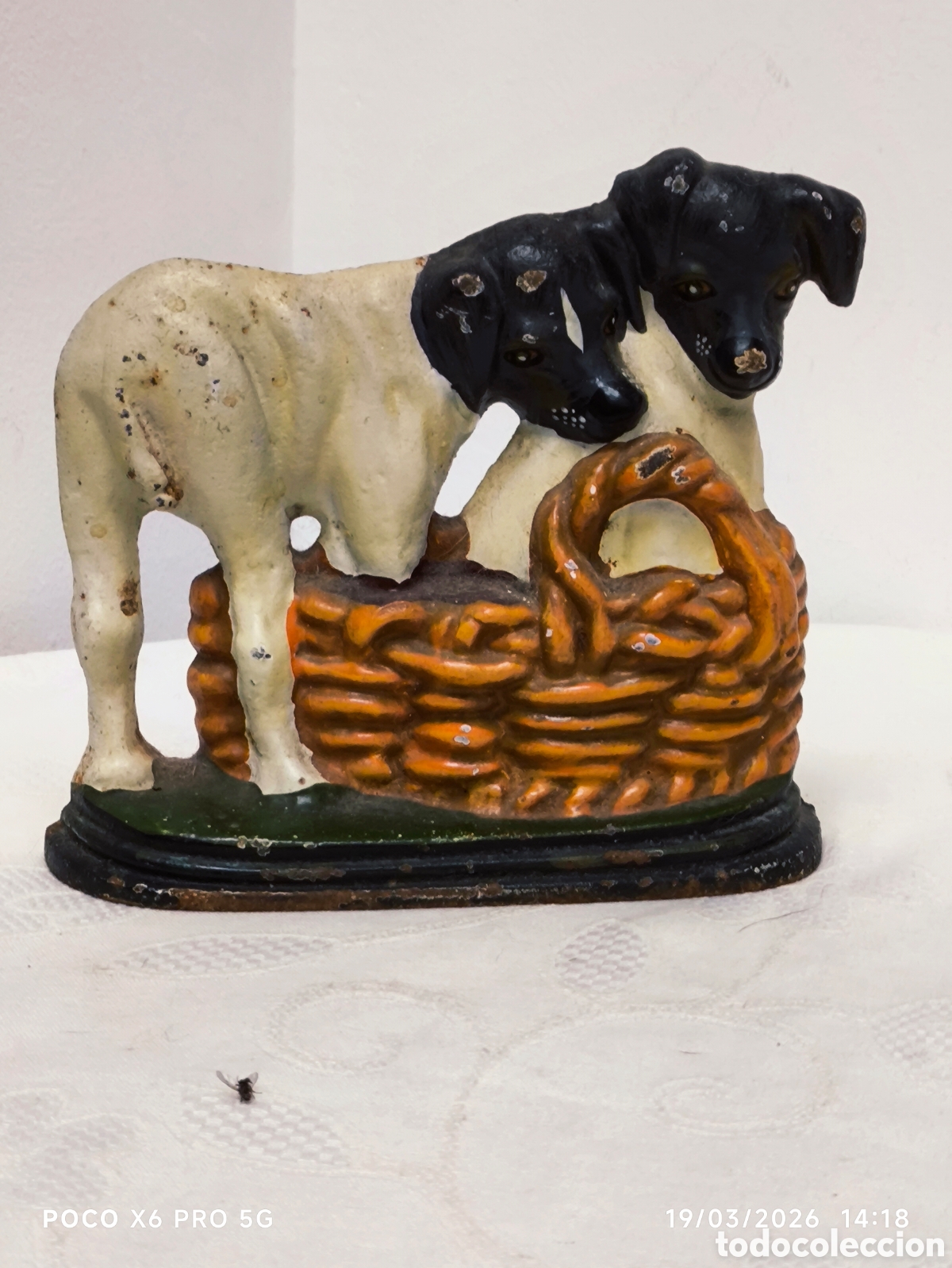 Vintage: Tope de puerta perros a&ntilde;os 70 - Foto 1