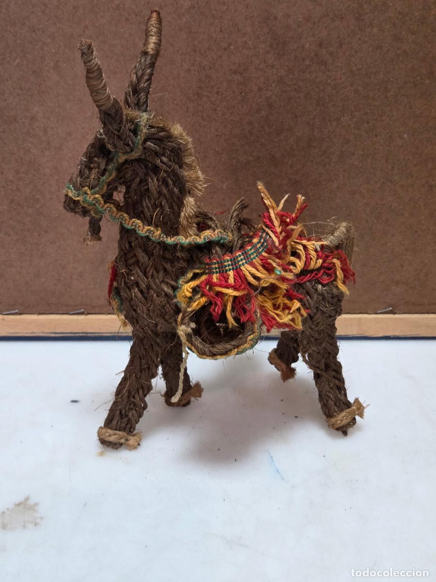 Vintage: figuras de burro de esparto - Foto 1