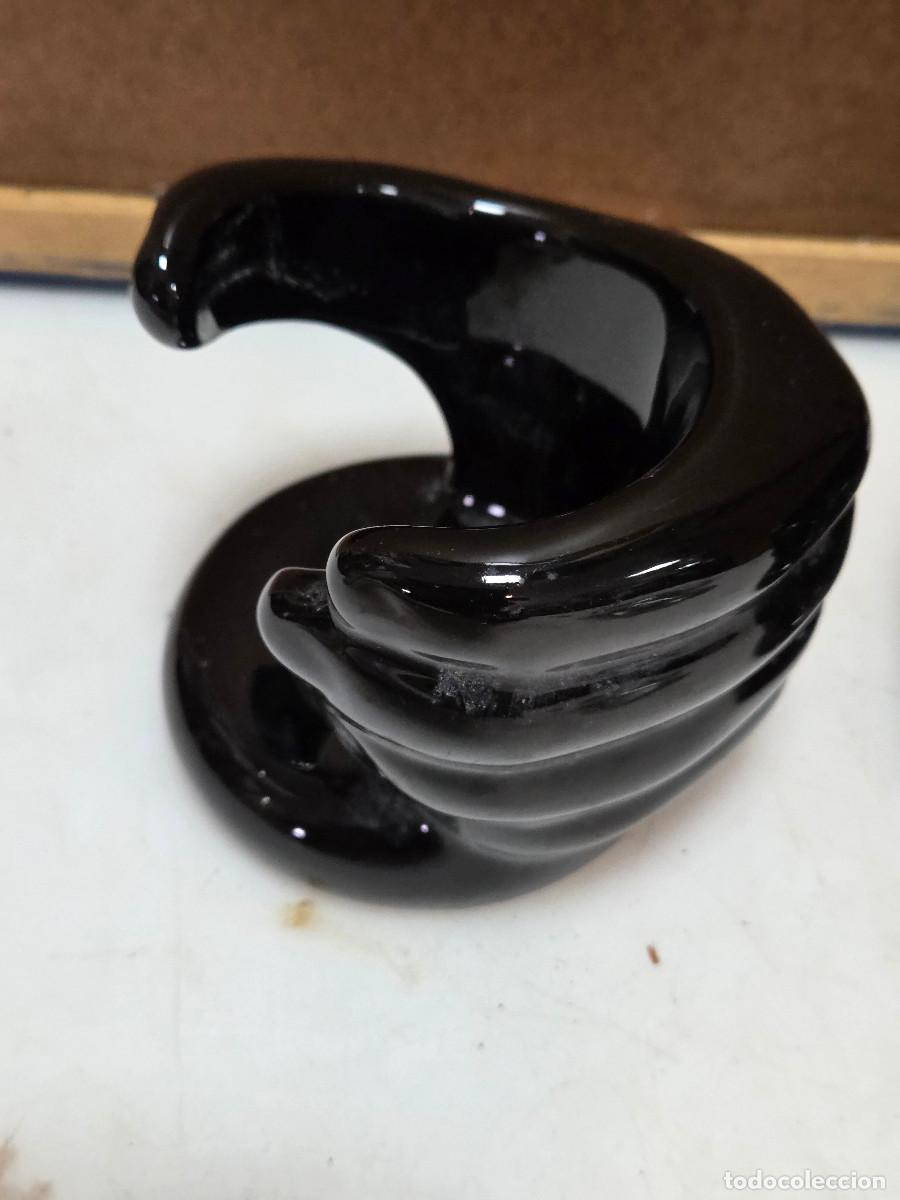Vintage: 2 velones de ceramica marron - Foto 3