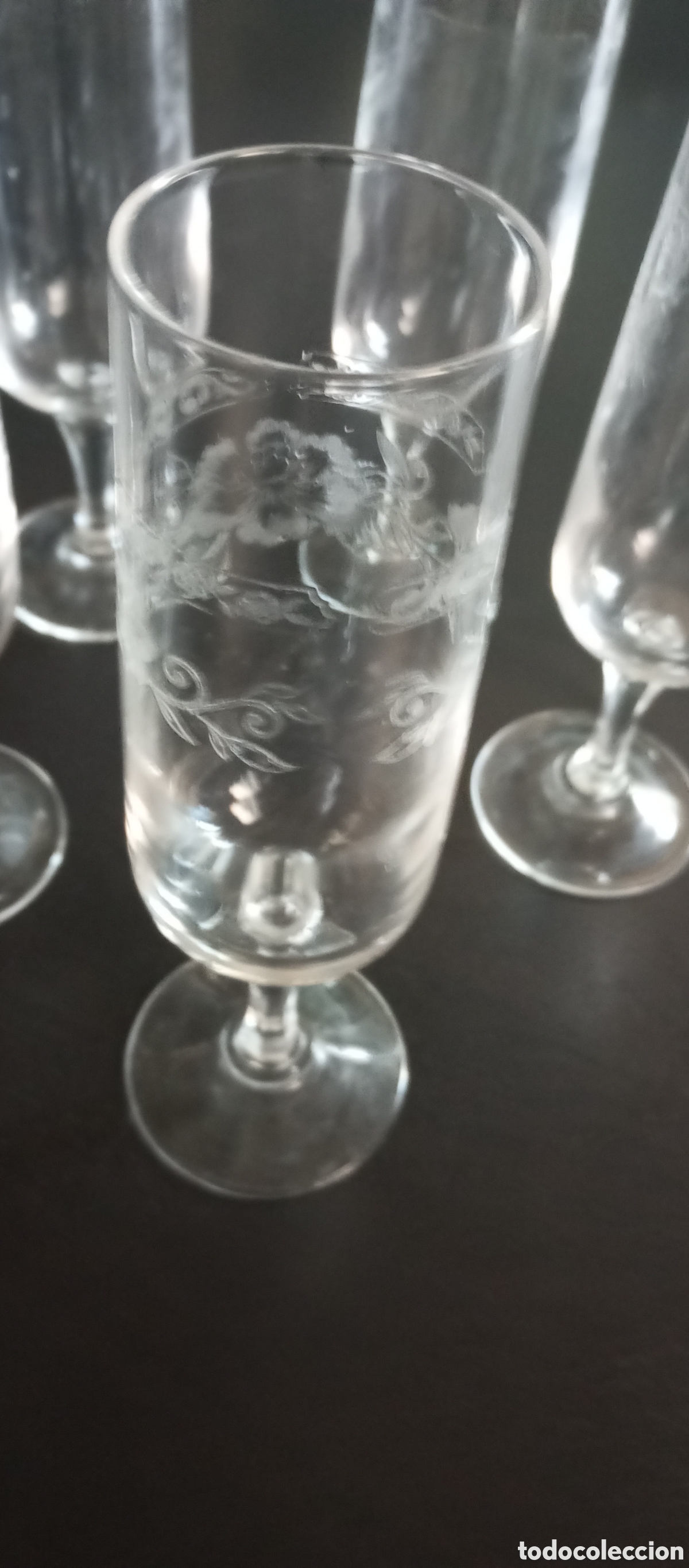 Vintage: Conjunto de 5 copas de champ&aacute;n cristal D Arques - Foto 2