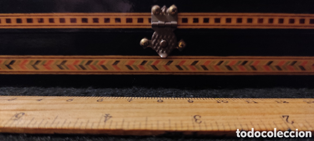Vintage: Caja de madera para guardar barajas - Foto 2