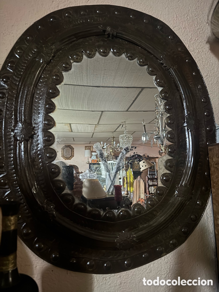 Vintage: Gran espejo en metal - Foto 1