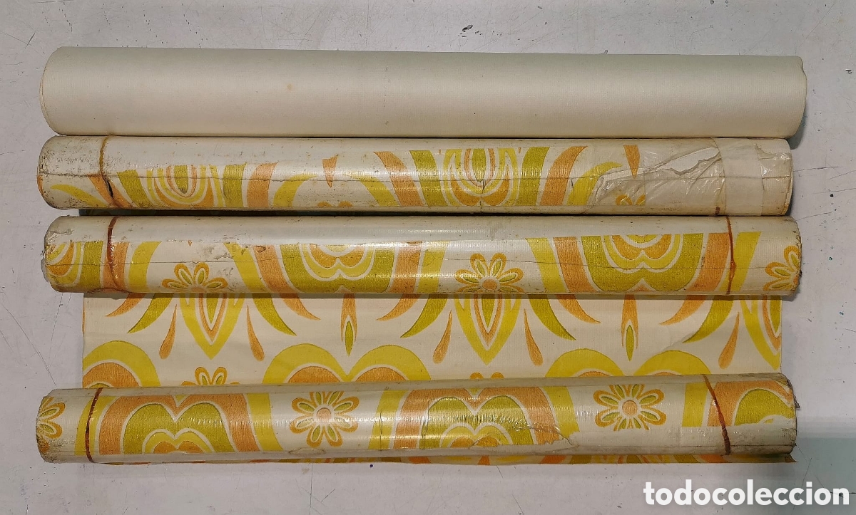 Vintage: 4 Preciosos rollos de papel 70 originale - Foto 3