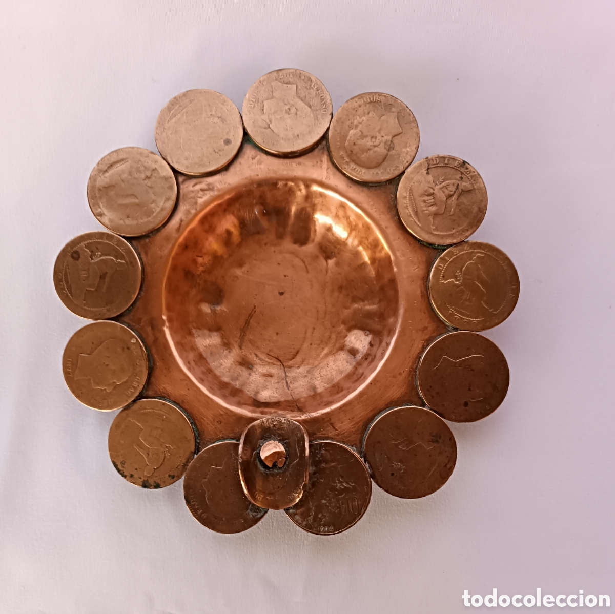 Vintage: Cenicero de monedas de cobre - Foto 4
