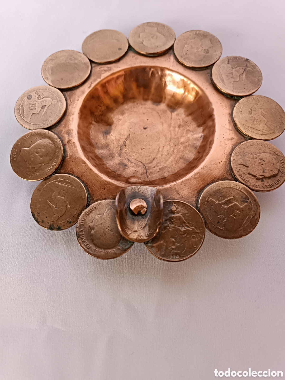 Vintage: Cenicero de monedas de cobre - Foto 6