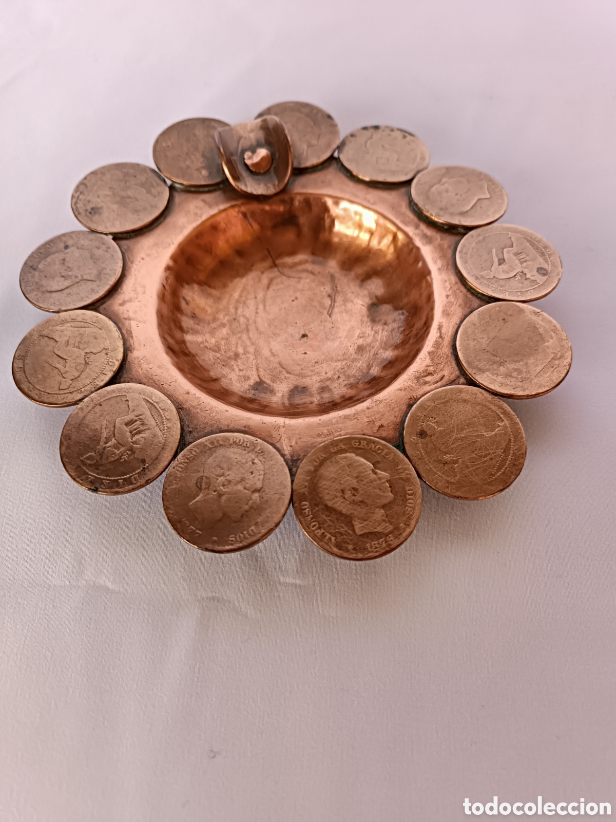 Vintage: Cenicero de monedas de cobre - Foto 7