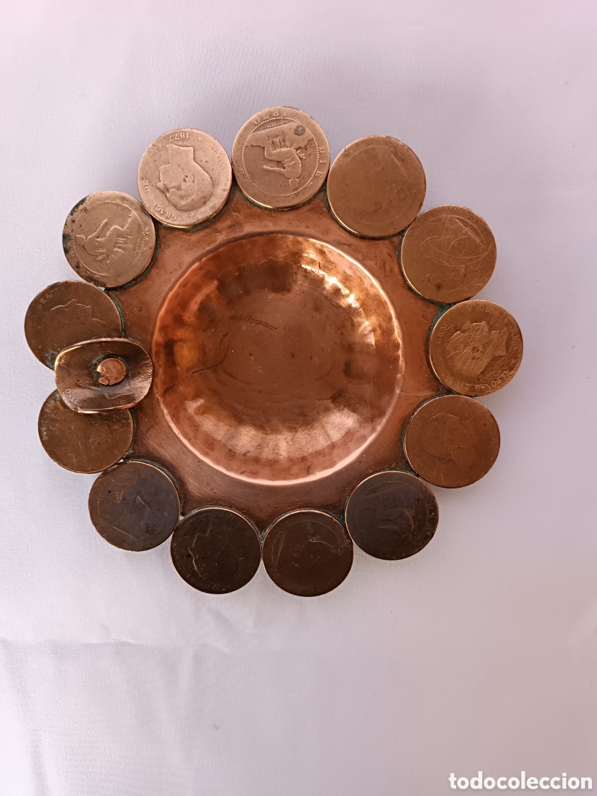 Vintage: Cenicero de monedas de cobre - Foto 8