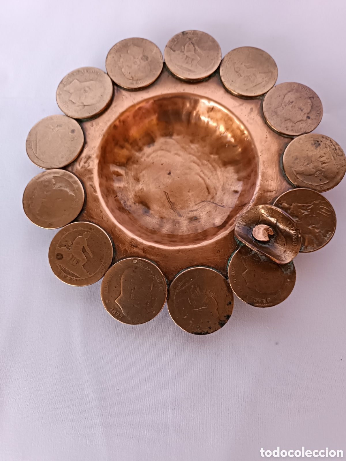 Vintage: Cenicero de monedas de cobre - Foto 9