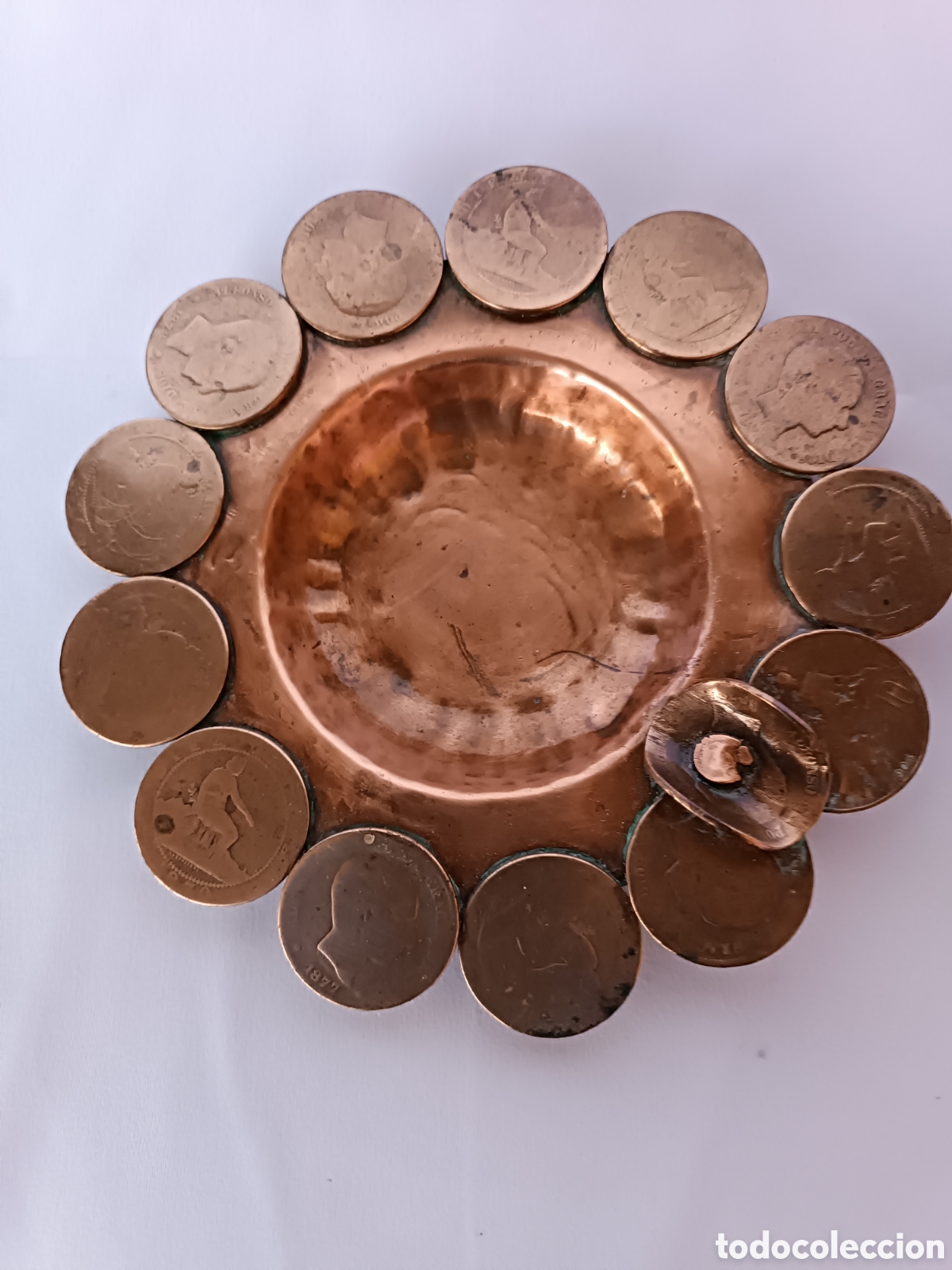 Vintage: Cenicero de monedas de cobre - Foto 10