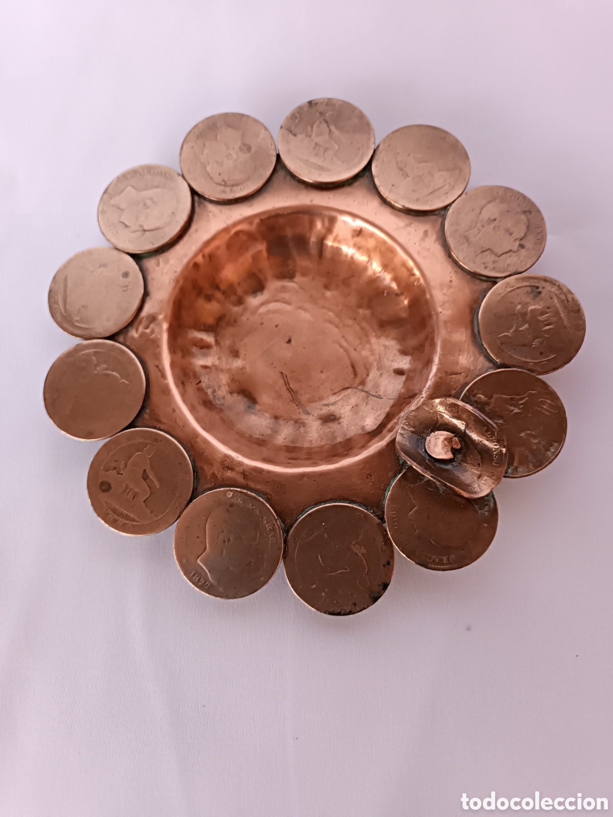 Vintage: Cenicero de monedas de cobre - Foto 12