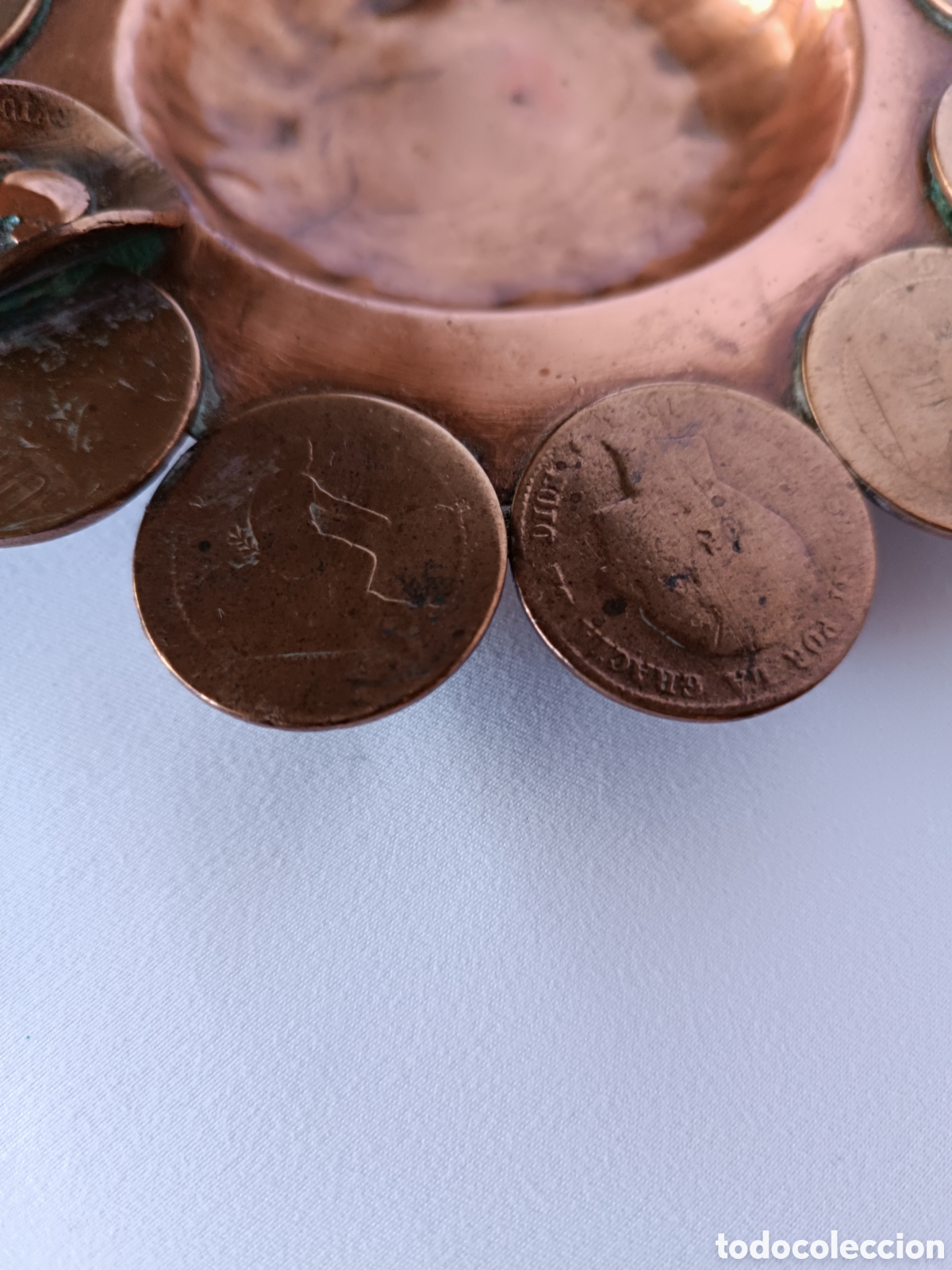 Vintage: Cenicero de monedas de cobre - Foto 15