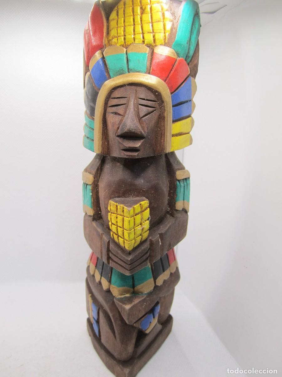 Vintage: figura madera azteca vintage - Foto 1