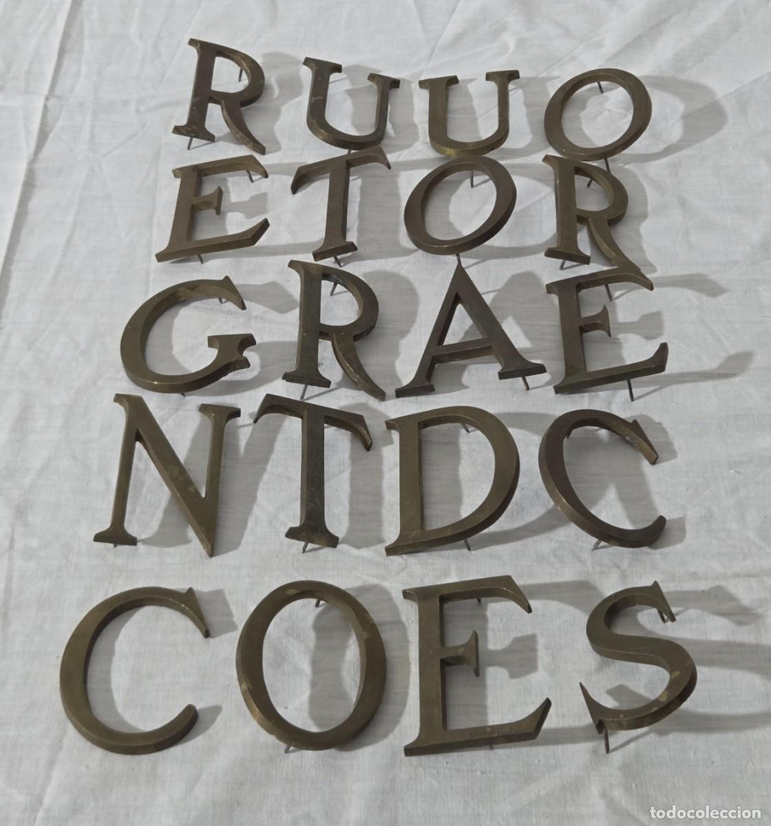 Vintage: 20 letras en bronce, 7 cm de altura - Foto 2