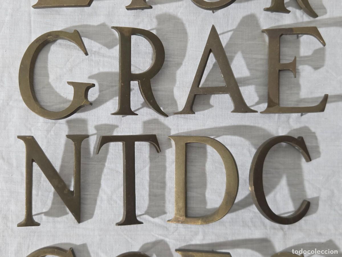 Vintage: 20 letras en bronce, 7 cm de altura - Foto 4
