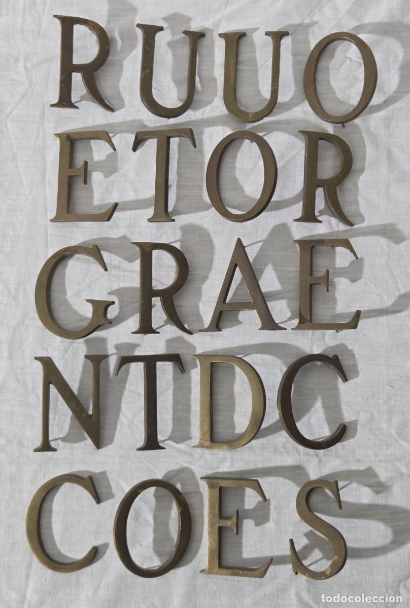 Vintage: 20 letras en bronce, 7 cm de altura - Foto 6