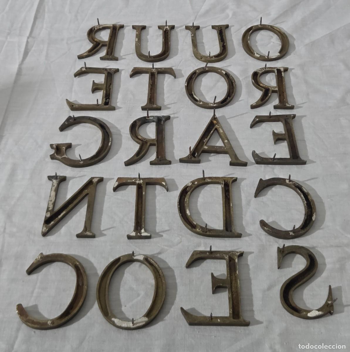 Vintage: 20 letras en bronce, 7 cm de altura - Foto 8