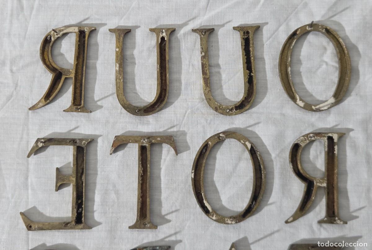 Vintage: 20 letras en bronce, 7 cm de altura - Foto 9