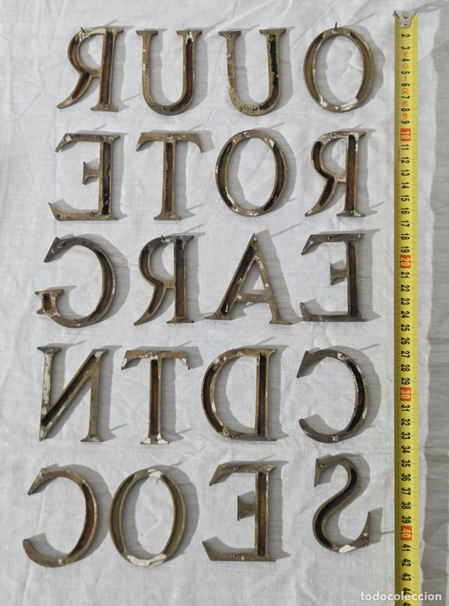 Vintage: 20 letras en bronce, 7 cm de altura - Foto 12