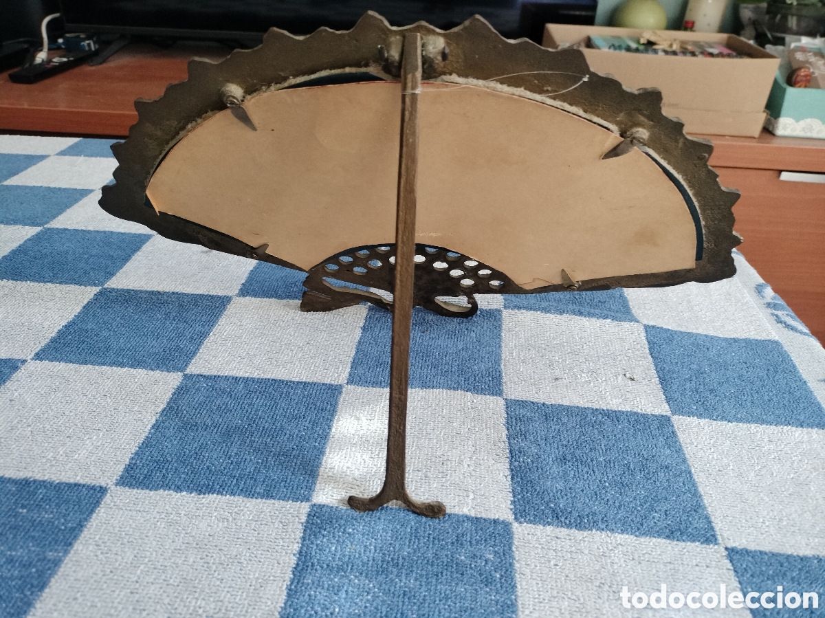 Vintage: Espejo forma de abanico en broce - Foto 2