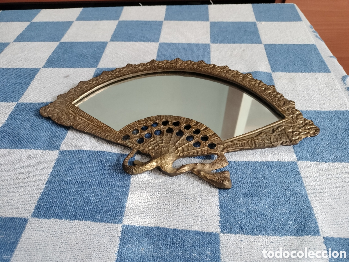 Vintage: Espejo forma de abanico en broce - Foto 1