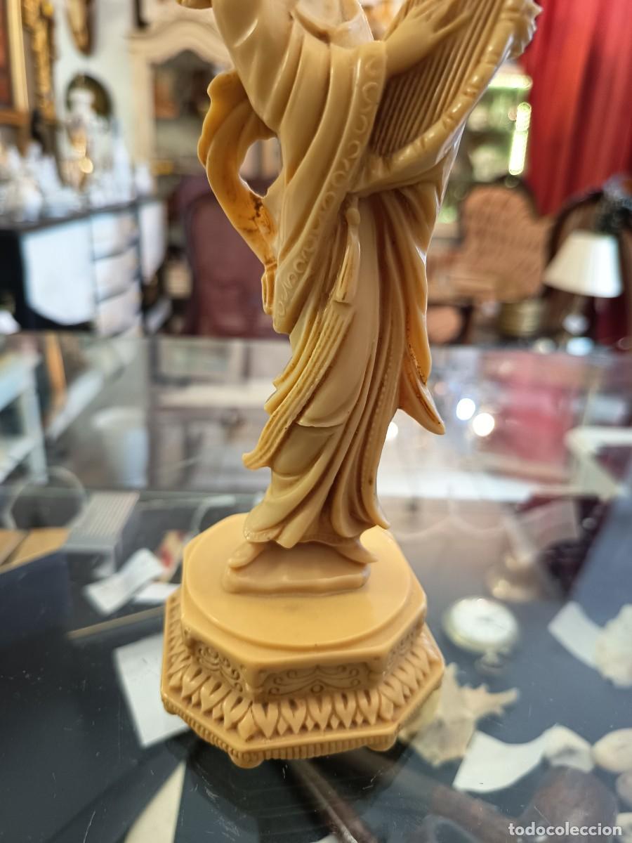 Vintage: Figura Mujer con Arpa - Foto 6