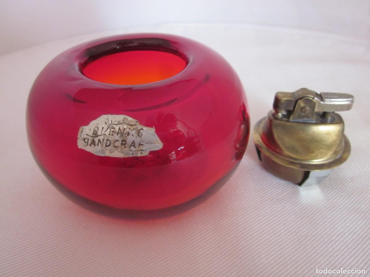 Vintage: MECHERO DE MESA CRISTAL DE MURANO - Foto 3