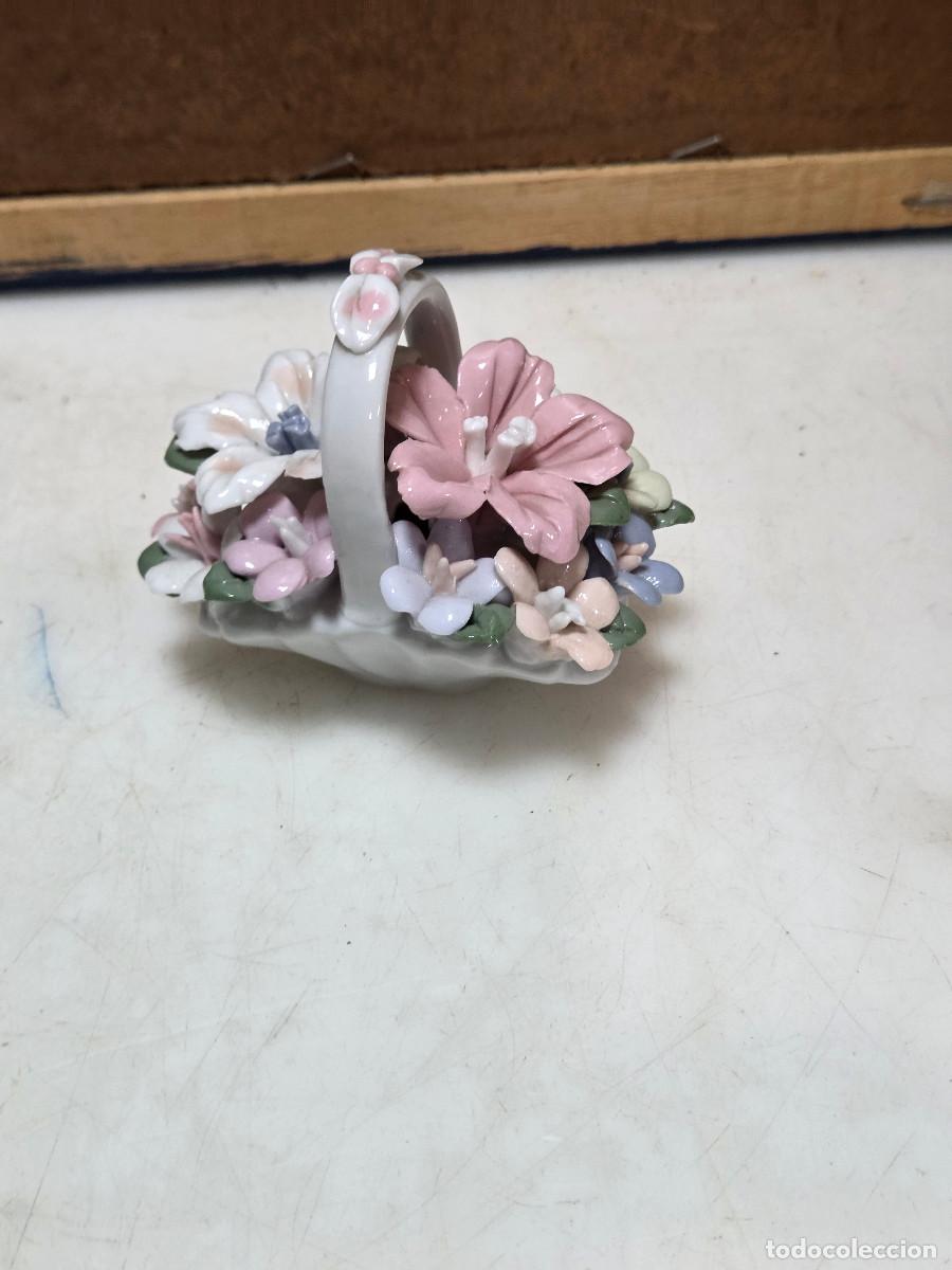 Vintage: cestos de flores de porcelana - Foto 1
