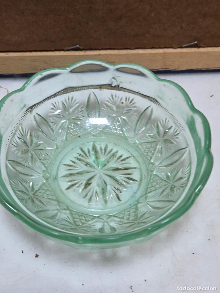 Vintage: cuenco de cristal verde - Foto 2