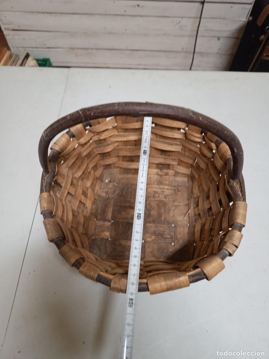 Vintage: Cesta antigua madera trenzada R&uacute;stica - Foto 1