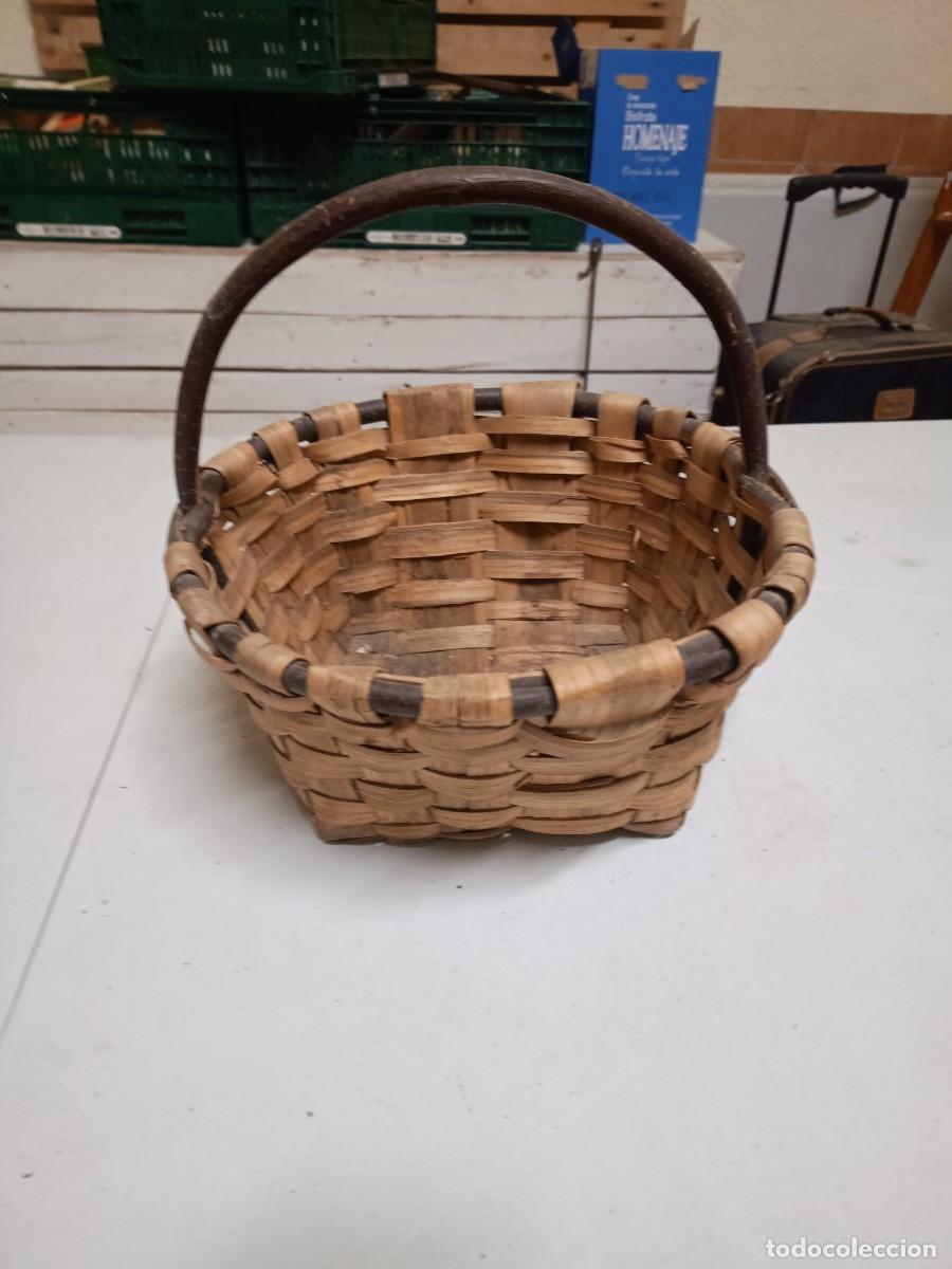 Vintage: Cesta antigua madera trenzada R&uacute;stica - Foto 2