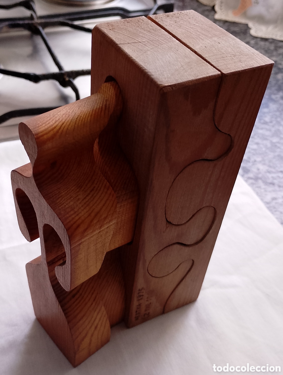 Vintage: ESCULTURA PUZZLE DE MADERA - Foto 2