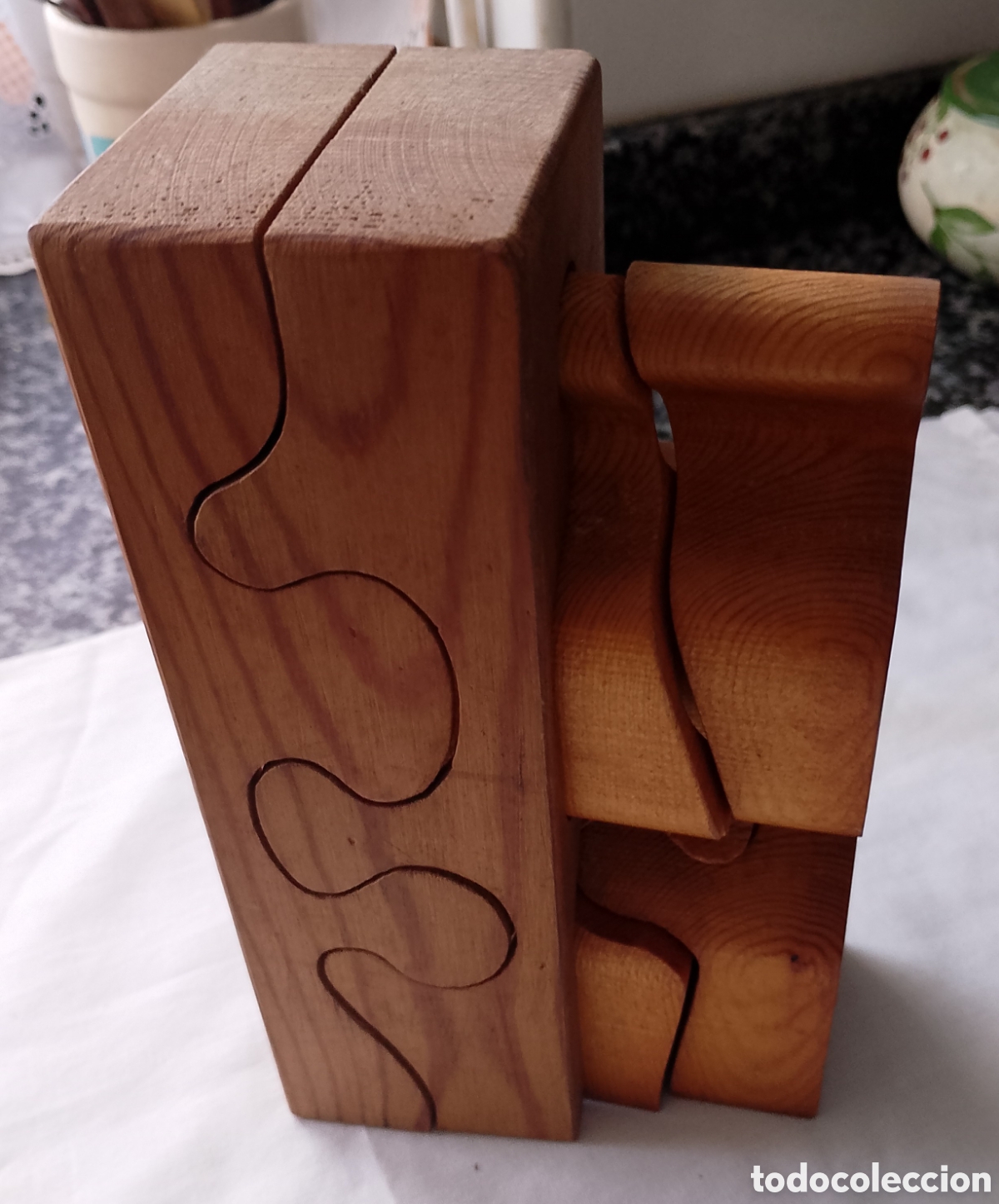 Vintage: ESCULTURA PUZZLE DE MADERA - Foto 3