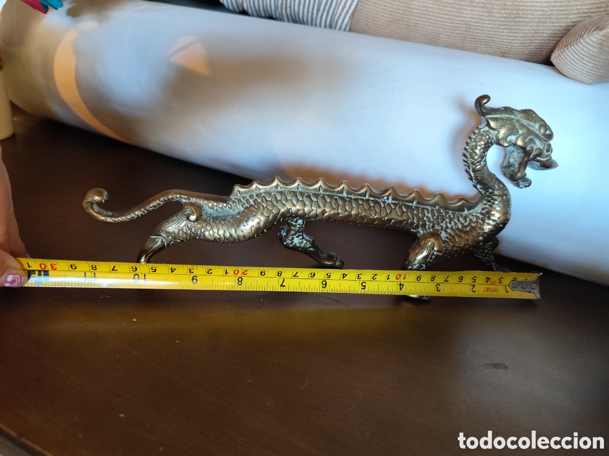 Vintage: Drag&oacute;n decorativo 30cm lat&oacute;n - Foto 3