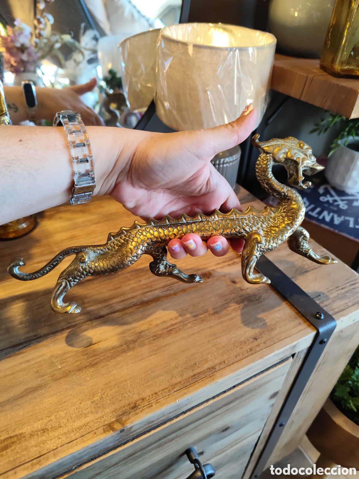 Vintage: Drag&oacute;n decorativo 30cm lat&oacute;n - Foto 4