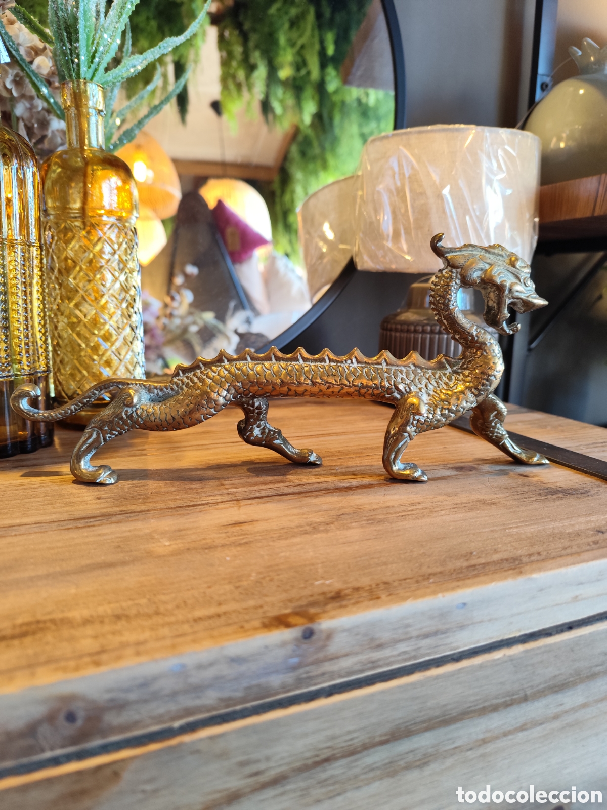 Vintage: Drag&oacute;n decorativo 30cm lat&oacute;n - Foto 6