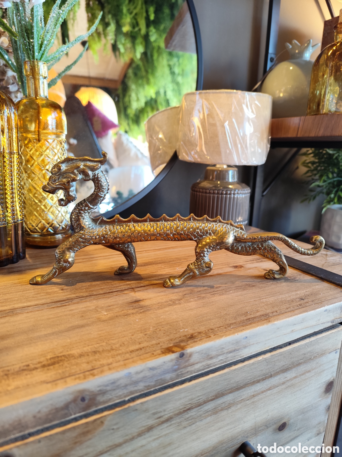 Vintage: Drag&oacute;n decorativo 30cm lat&oacute;n - Foto 1