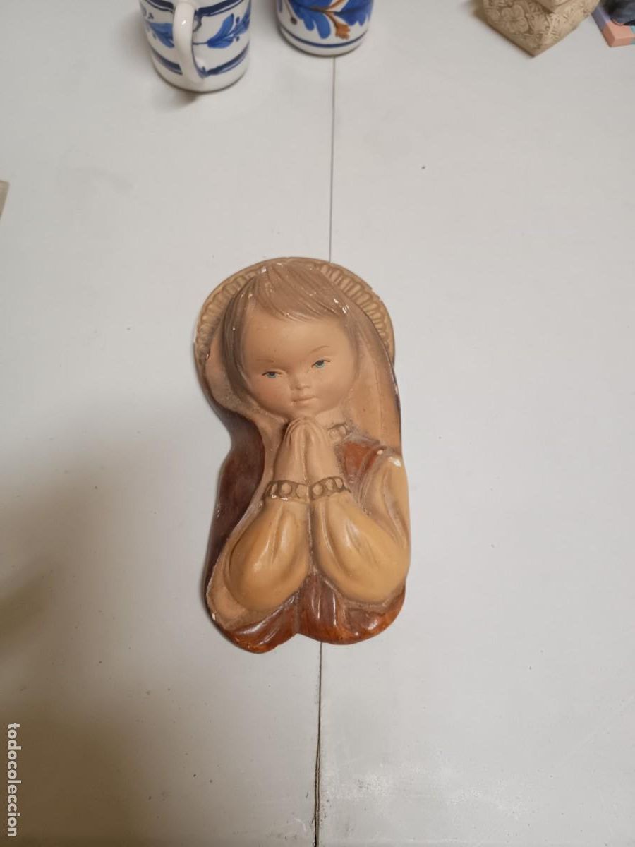 Vintage: Virgen de escayola de pared - Foto 1