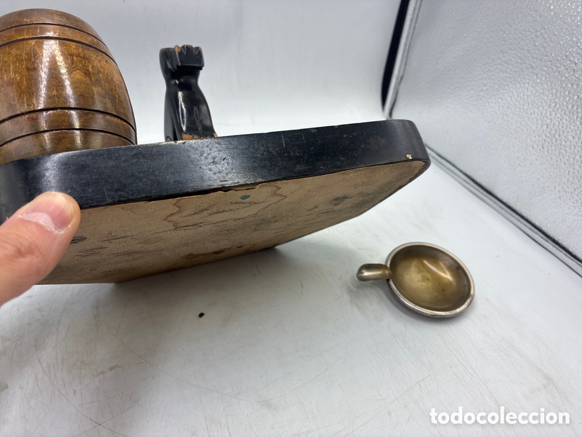 Vintage: Cenicero con portacigarros de madera. - Foto 5
