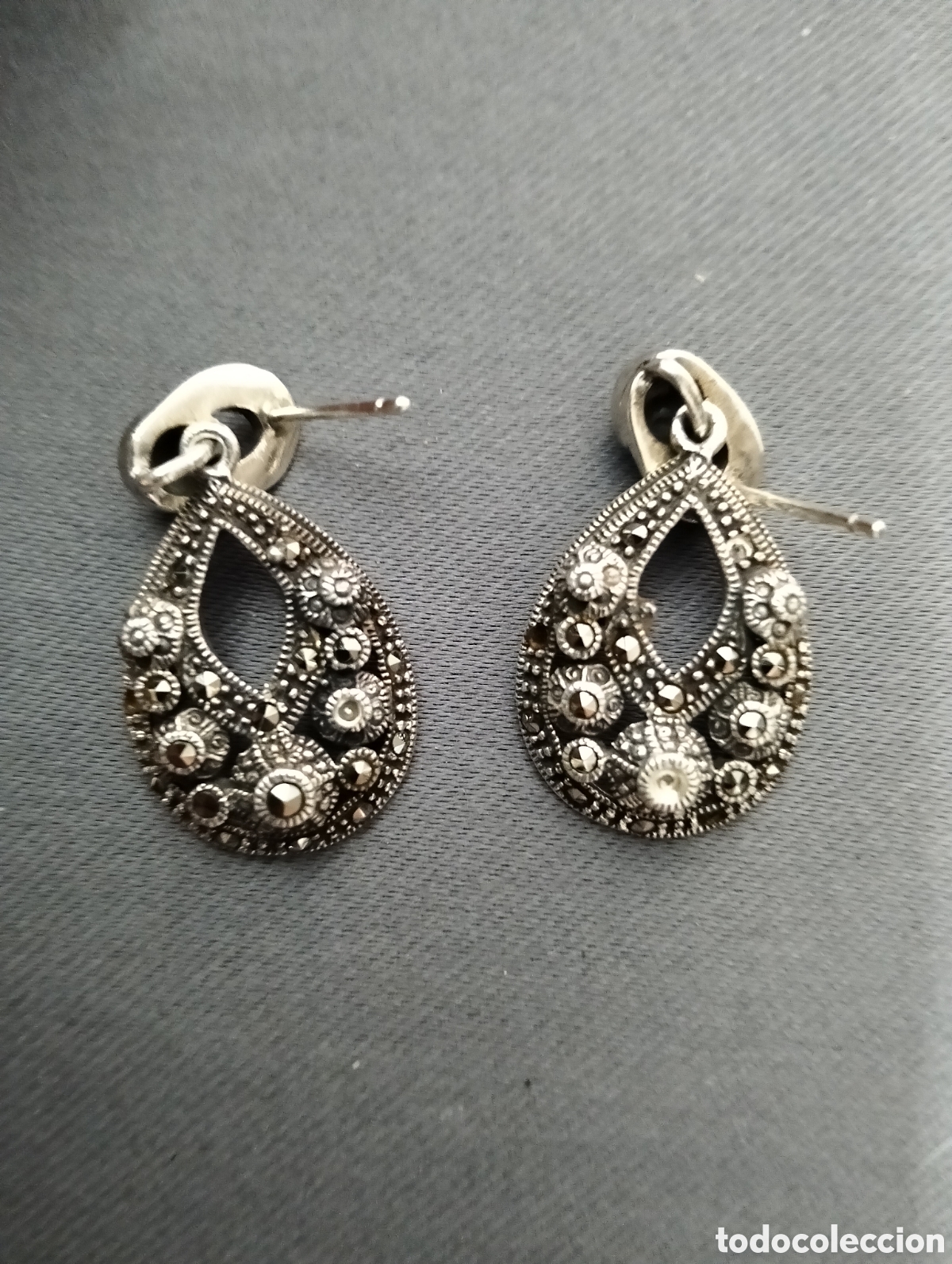 Vintage: Pendientes vintage plata de ley - Foto 2