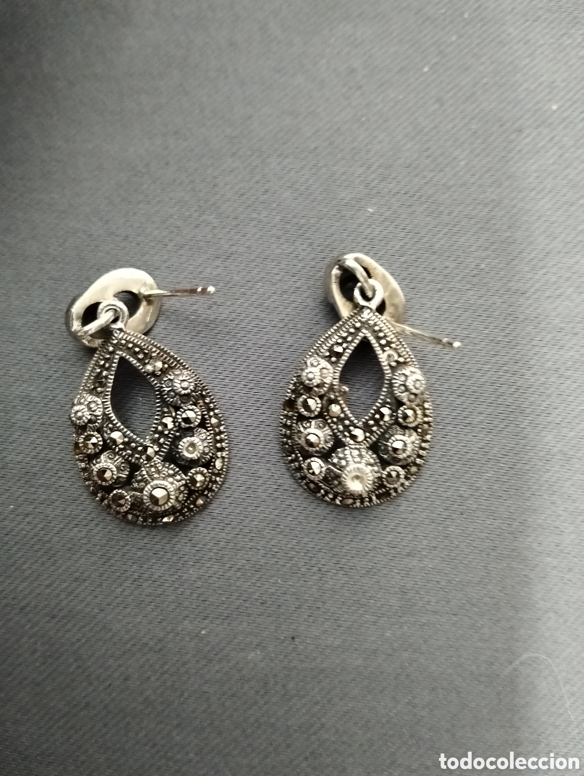Vintage: Pendientes vintage plata de ley - Foto 1
