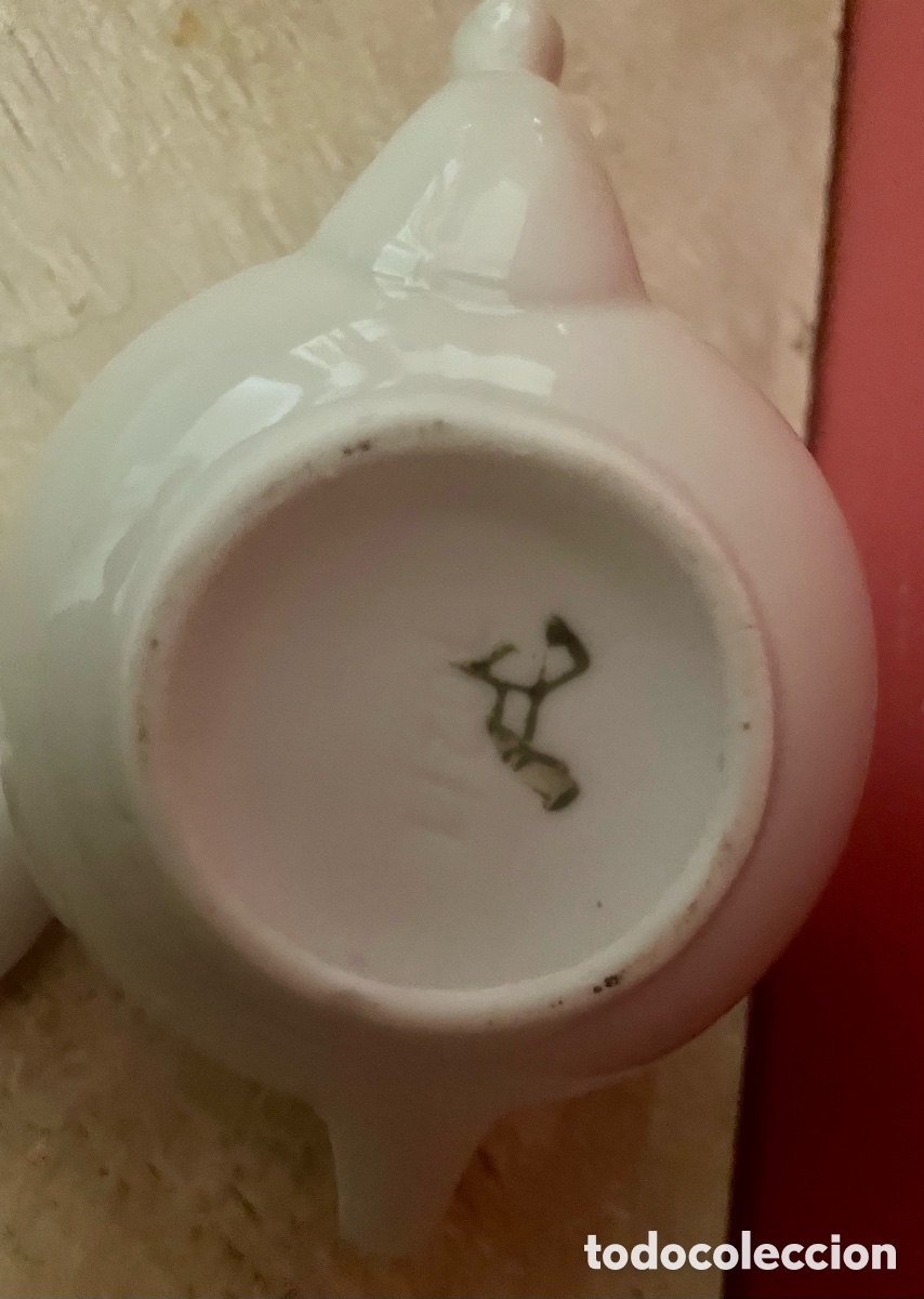 Vintage: Tetera miniatura de loza blanca - Foto 3