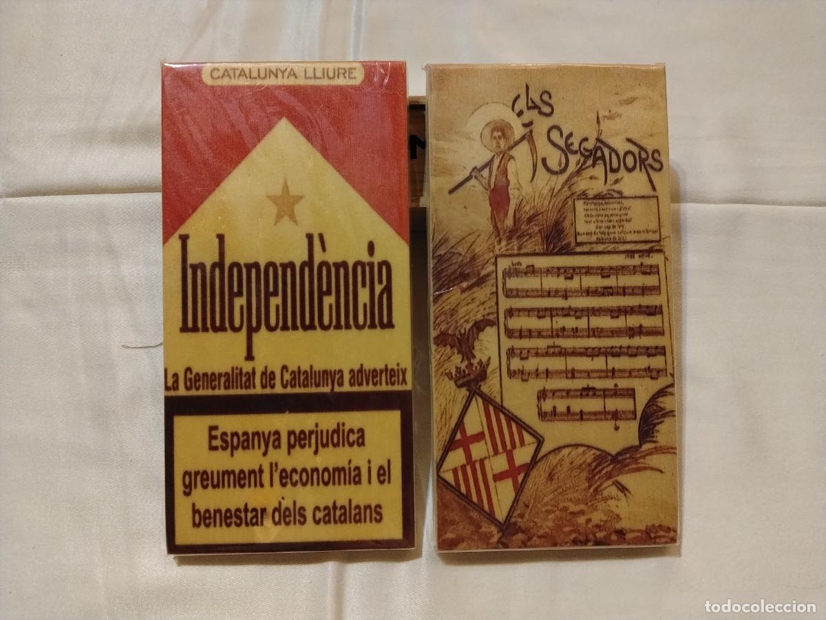 Vintage: 2 CARTELES EN MADERA CON FRASES...(INDEPENDENCIA Y ELS SEGADORS....)10 x 20 cm