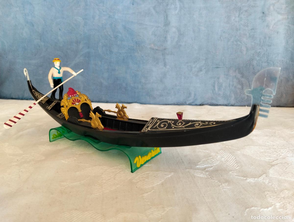Vintage: Figura decorativa vintage barco negro italiano de Venecia Venezia