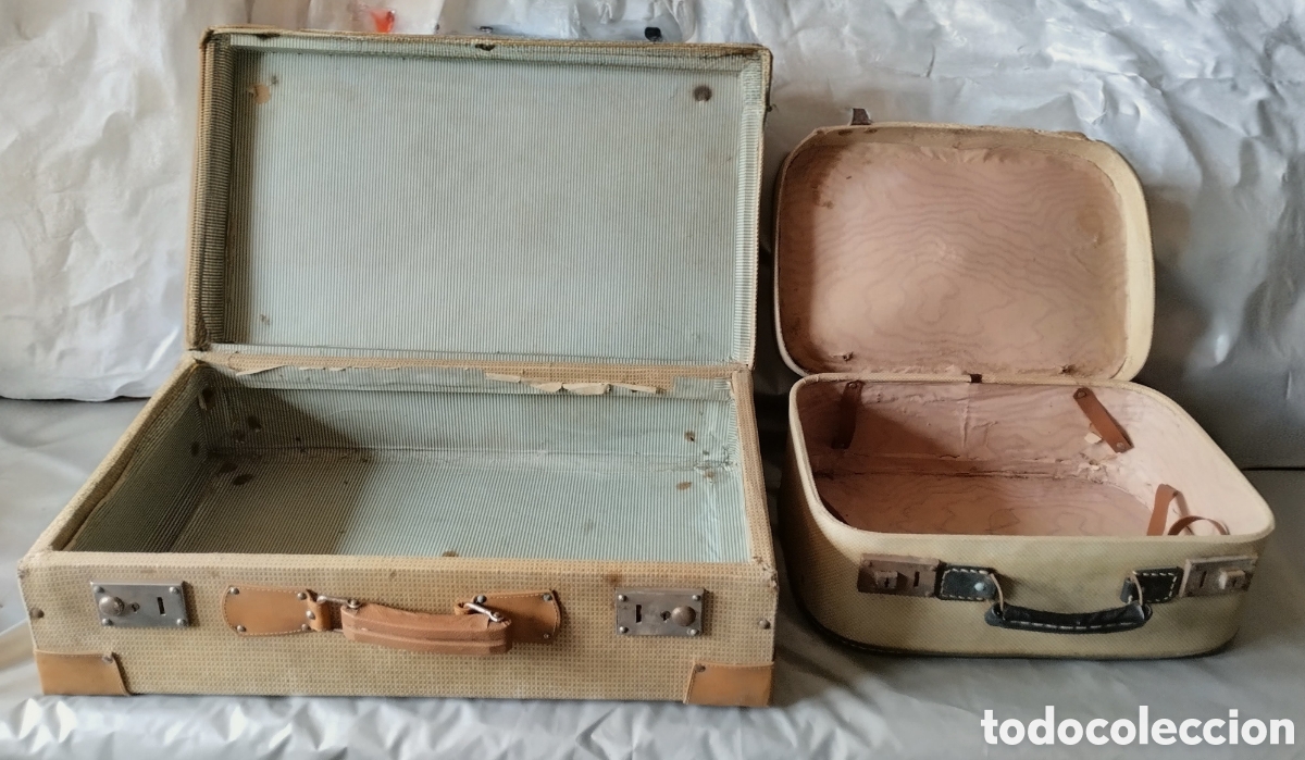 Vintage: PACK de MALETAS ANTIGUAS en DEFECTUOSO ESTADO con se&ntilde;ales de uso normales (ver fotos y descripci&oacute;n)