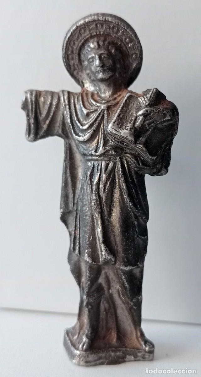 Vintage: PEQUE&Ntilde;A FIGURA DE SANTO EN METAL