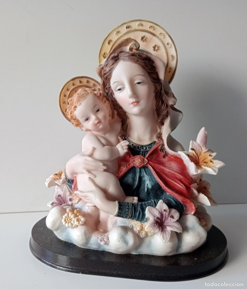 Vintage: FIGURA VIRGEN MAR&Iacute;A Y NI&Ntilde;O JES&Uacute;S