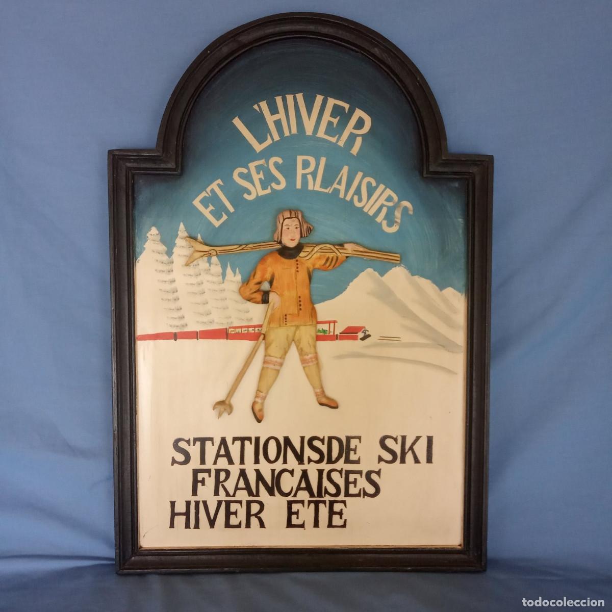 Vintage: Cartel publicitario Vintage de las Estaciones de Ski Francesas &ndash; Retro