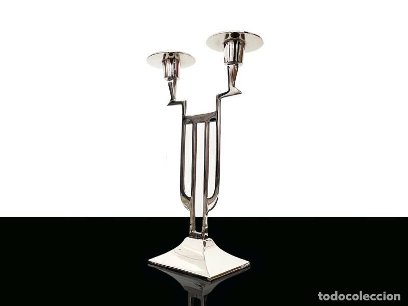 Vintage: Candelabro de alum&iacute;nio - Art D&eacute;co (1463)