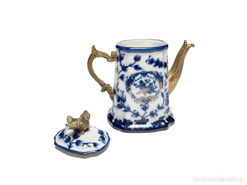 Vintage: Bule em porcelana e bronze (1411) - Foto 3